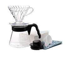 Load image into Gallery viewer, Hario Pour Over Starter Set with Dripper, Glass Server Scoop and Filters, Size 02, Black