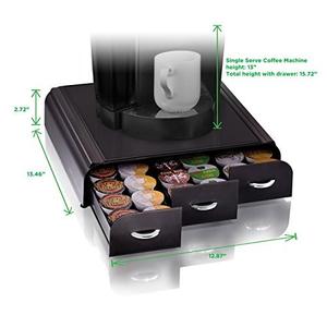 Mind Reader 'Anchor' Triple Drawer K-Cup Dolce Gusto, CBTL, Verismo Single Serve Coffee Pod Holder, Black