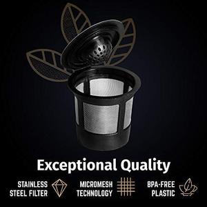 Reusable K Cups For Keurig 2.0 & 1.0 Brewers Universal Fit For Easy To Use Refillable Single Cup Coffee Filters - Eco Friendly Stainless Steel Mesh Filter (Pack of 4)