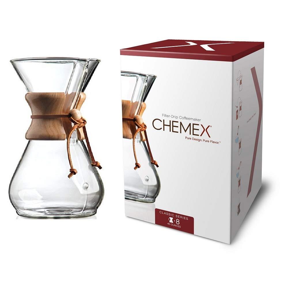 Pour-Over Glass Coffeemaker Chemex Classic Series Exclusive Packaging 10 Cup