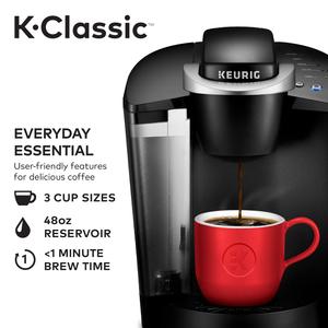 Keurig K-Classic Coffee Maker K-Cup Pod, Single Serve, Programmable, Black